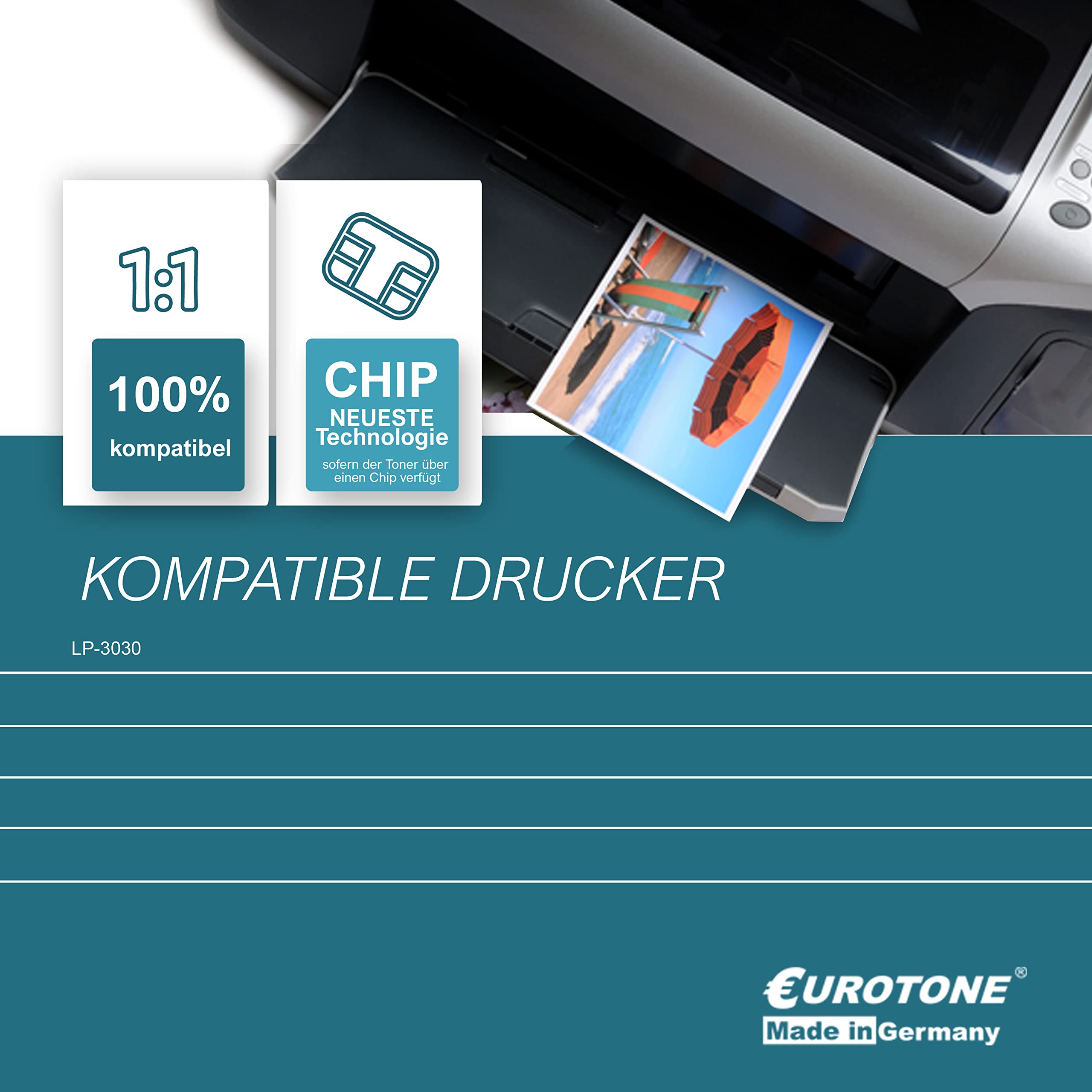 Eurotone Tóner compatible como repuesto para Utax LP3030 sustituye a 4403010010 negro cartucho de tinta negro