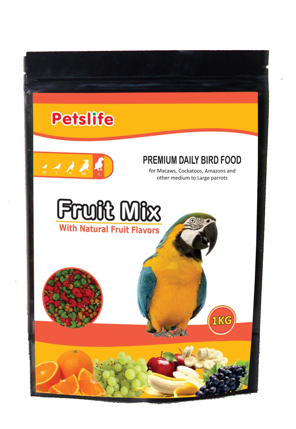 PETSLIFE premium daily bird food - Fruit mix, 1 Kg (pellet size-Large) (B01L6NSQXM) Amazon Price History, Amazon Price Tracker
