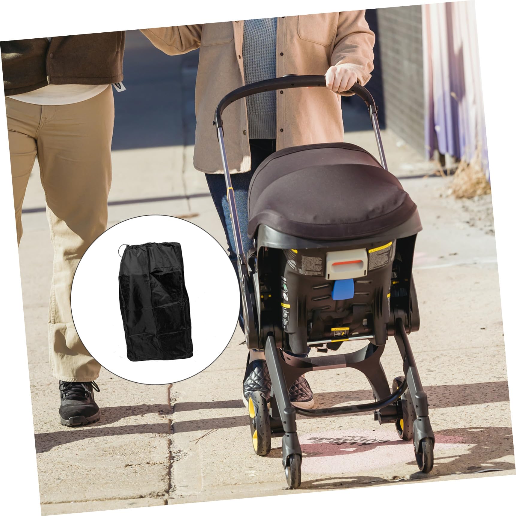 TOYANDONA Borsa da Trasporto per Carrozzina in Nailon Nero, Compatibile con Maggior Parte dei Modelli, Protegge da Urti, per Viaggi e Aereo
