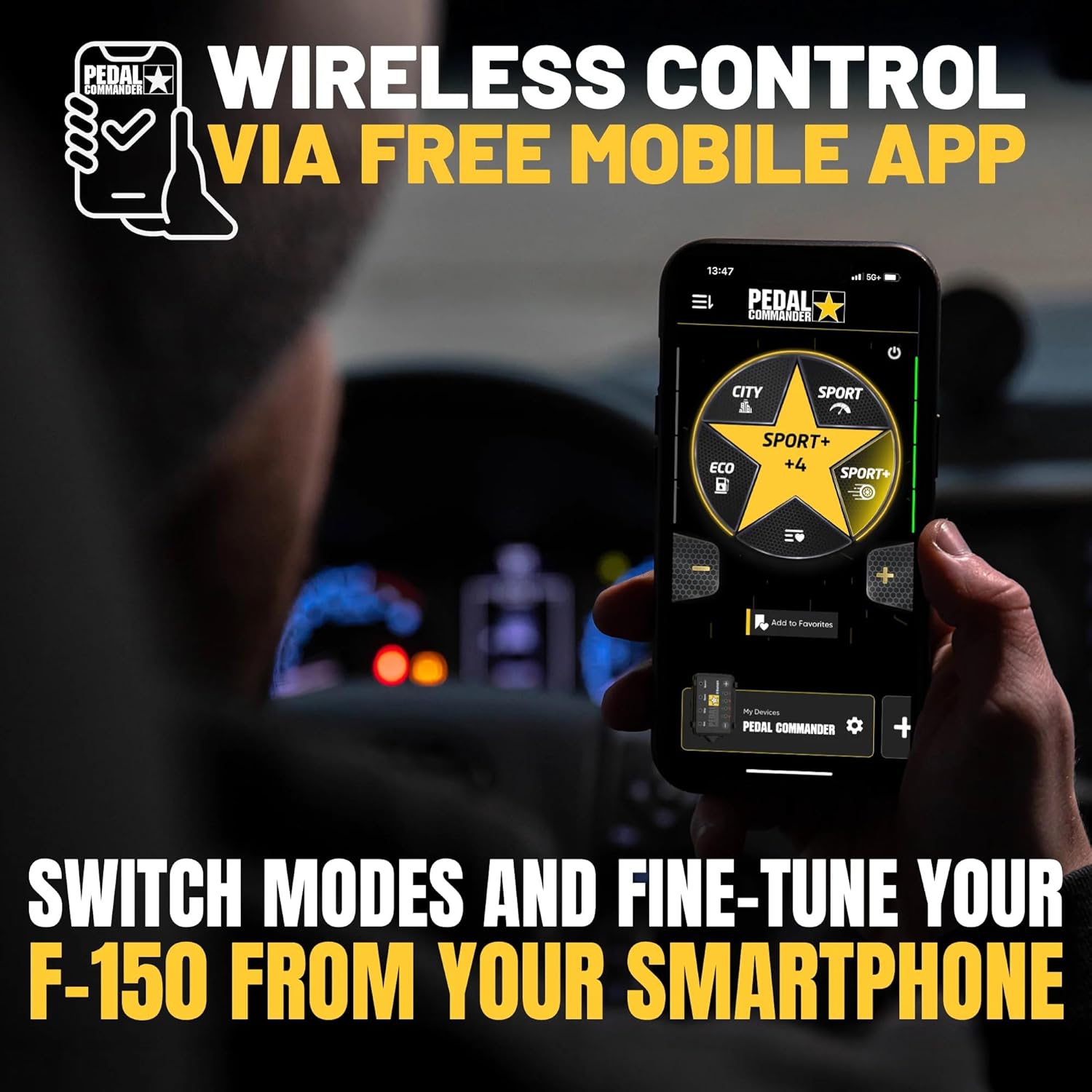 PEDAL COMMANDER for Ford F150 2011-2026 Throttle Response Controller - Plug-and-Play, 4 Driving Modes, Throttle Controller, Auto Truck Performance Mods, App Control, F150 Truck Accessories