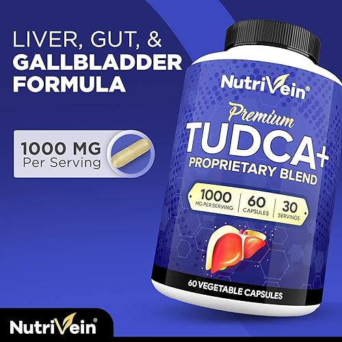 Miniatura 6 de Nutrivein Paquete premium de suplementos TUDCA, berberina y Ashwagandha complejo de berberina de alta absorción, extracto de raíz de ashwagandha y