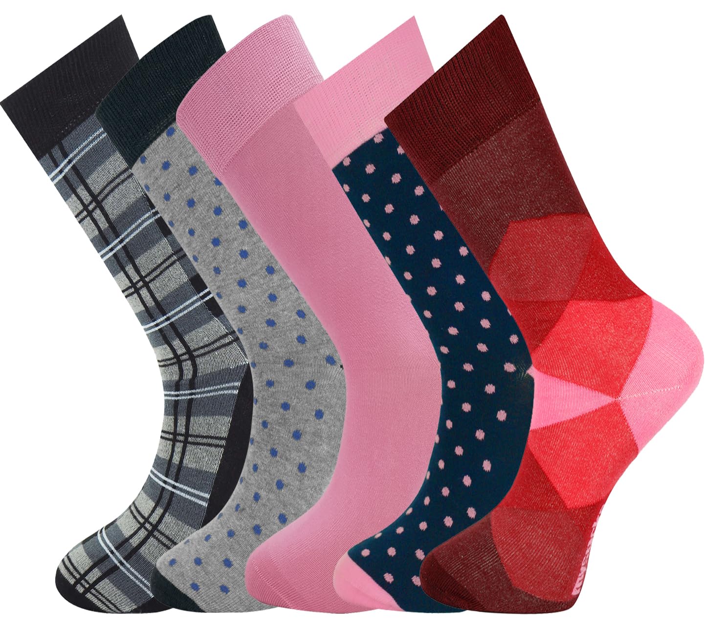 Mysocks 5 paires de chaussettes à la cheville en coton peigné dans une boîte cadeau avec un bout parfait sans couture