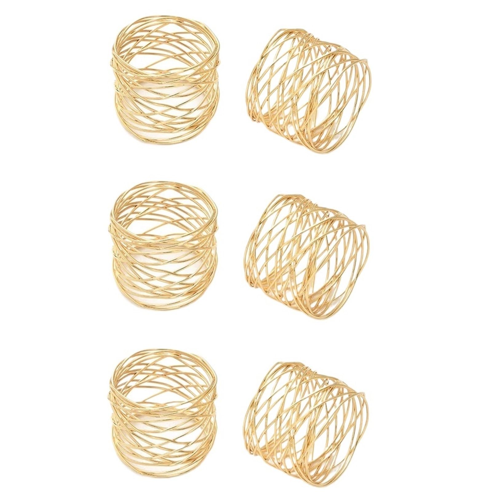 Lot de 10 ronds de serviette ronds en métal creux pour dîners, fêtes, repas