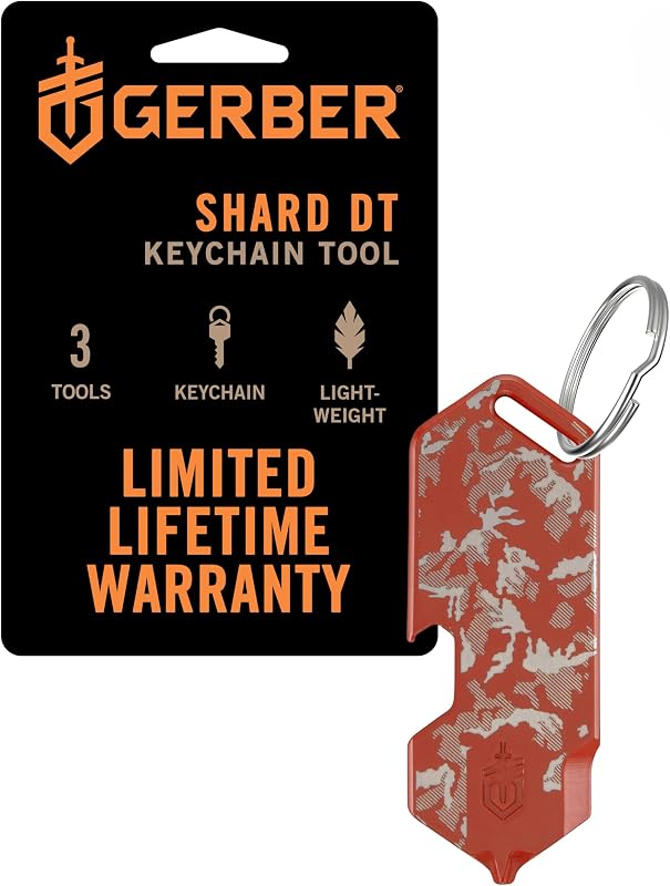 Gear Shard Keychain 3-in-1 Multitool, Clips to Pocket or Keychain with Bottle Opener, Package Opener, and Cross Driver, EDC Gear for Everyday Carry