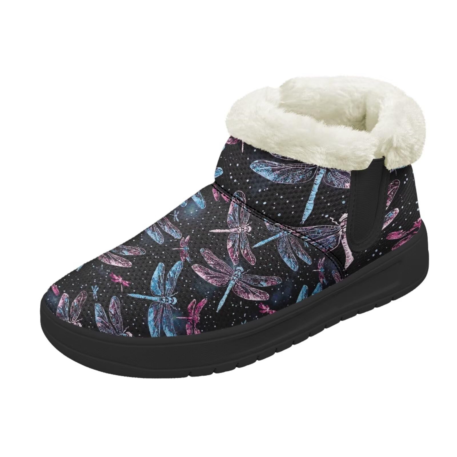 Forchrinse Womens Snow Boots Fashion Fuzzy Ankle Boots Comfortable Warm Fur Lining Snow Booties Winter Mini Boot