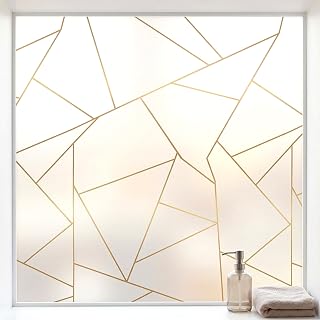 Geometric White Window Film Privacy Static Cling No Glue Tint 35x157in