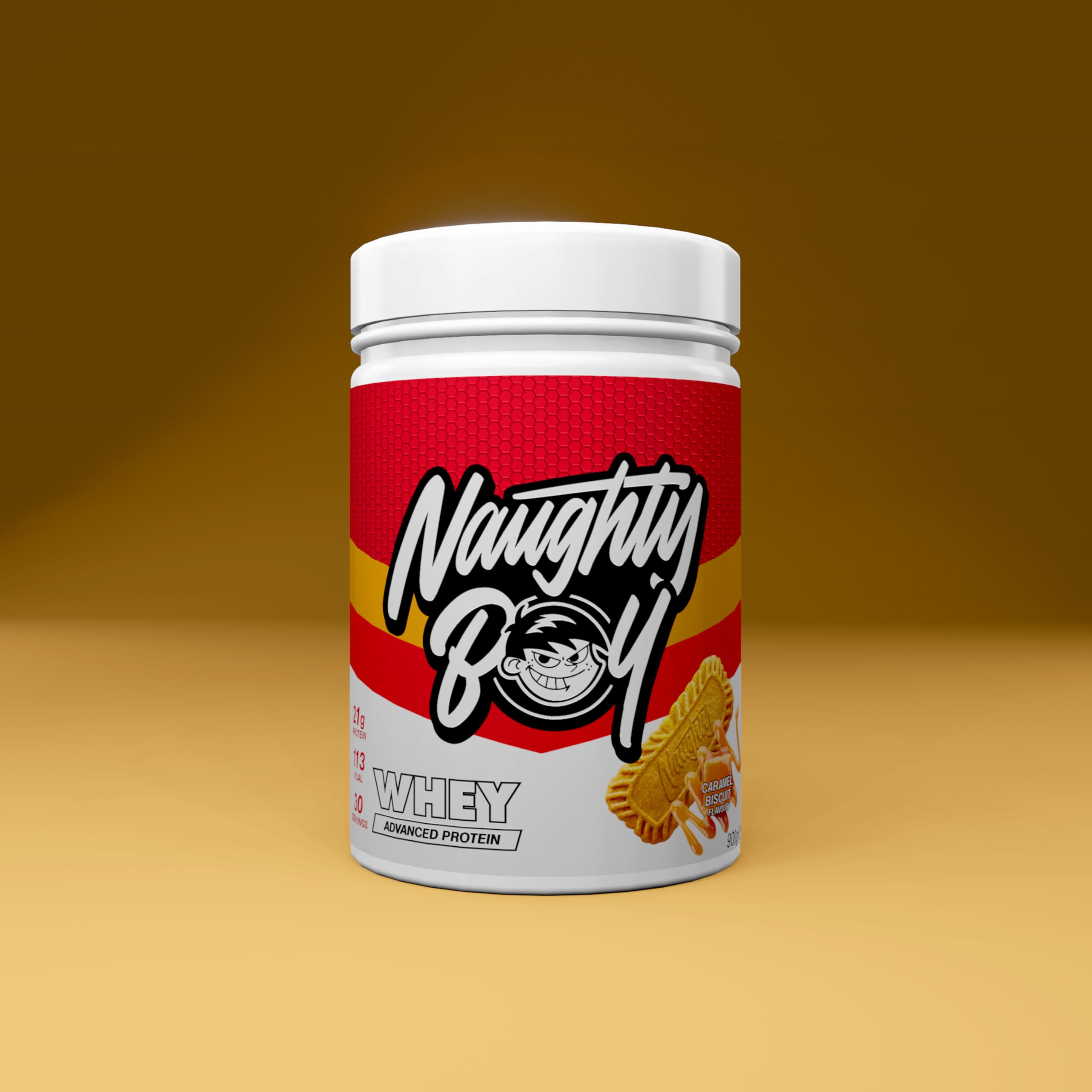 Protéine Whey NAUTGHTY BOY 2kg Goût Caramel Biscuit - Neuf, DLC 12/2025, Livraison Gratuite