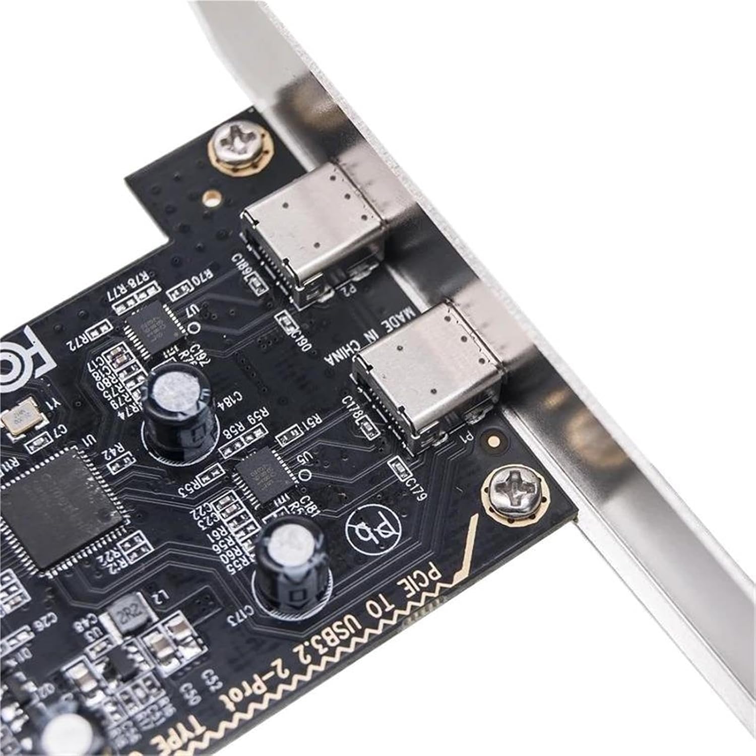 PCIe x1 ASM1042 Dual USB3.2 Gen1 5Gbps Type-C Card