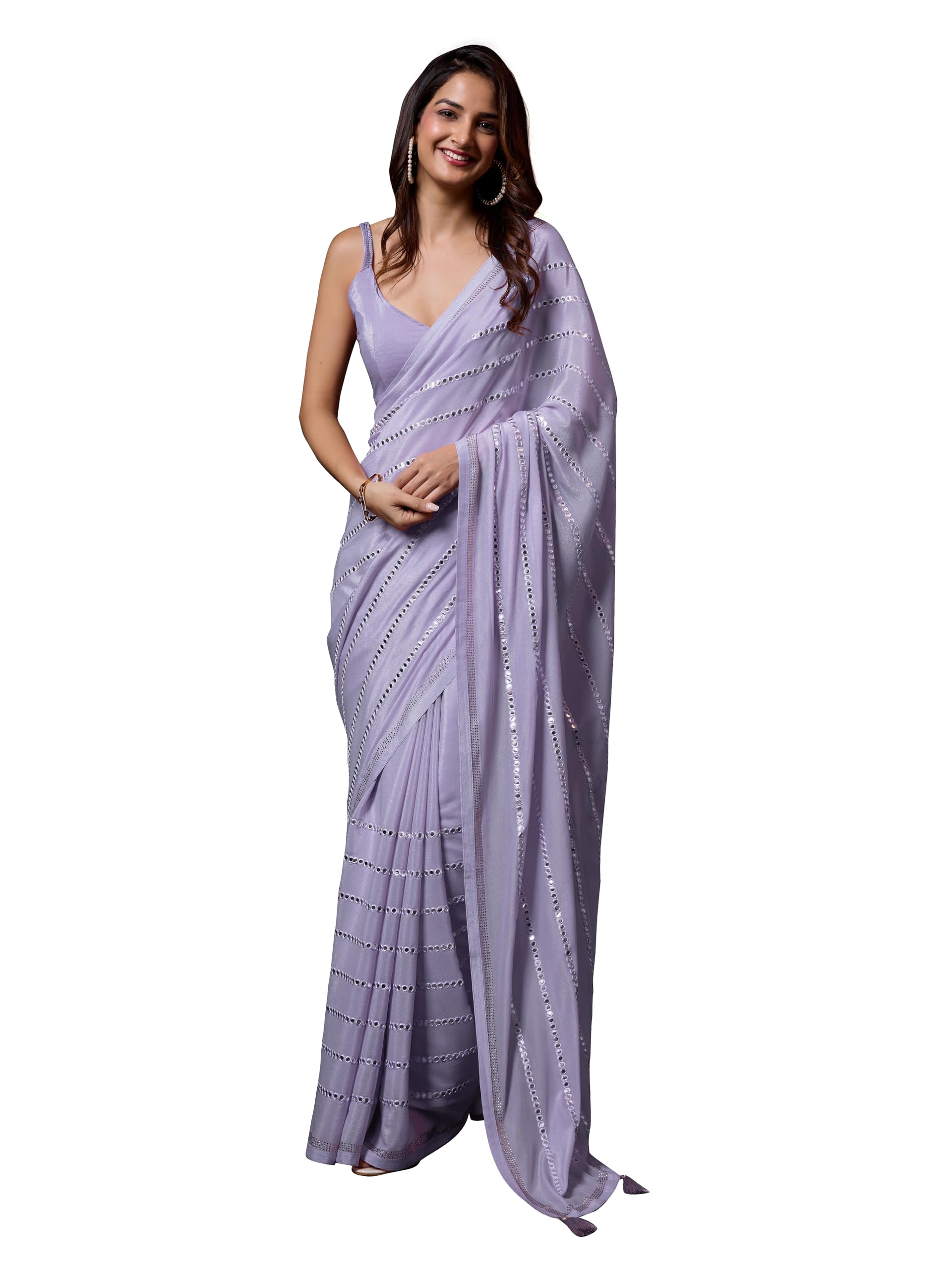 TRENDMALLS Damen K972 Sari mit ungenähtem Blusenteil (1er Pack)
