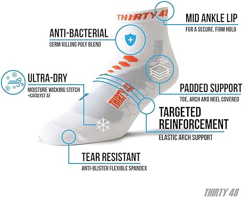 Miniatura 9 de Thirty48 Calcetines de ciclismo de corte bajo para hombres y mujeres  Calcetines deportivos transpirables unisex