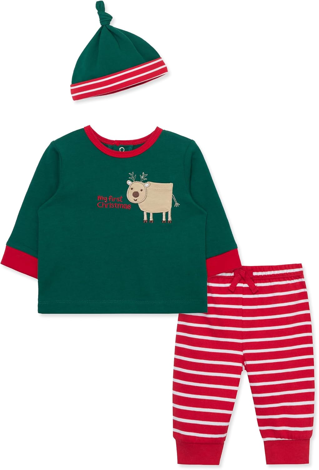Little Me Clothes for Baby Boys' and Girls' 3-Piece Christmas Holiday Pajama Jogger Sets, 3 Months to 12 Months