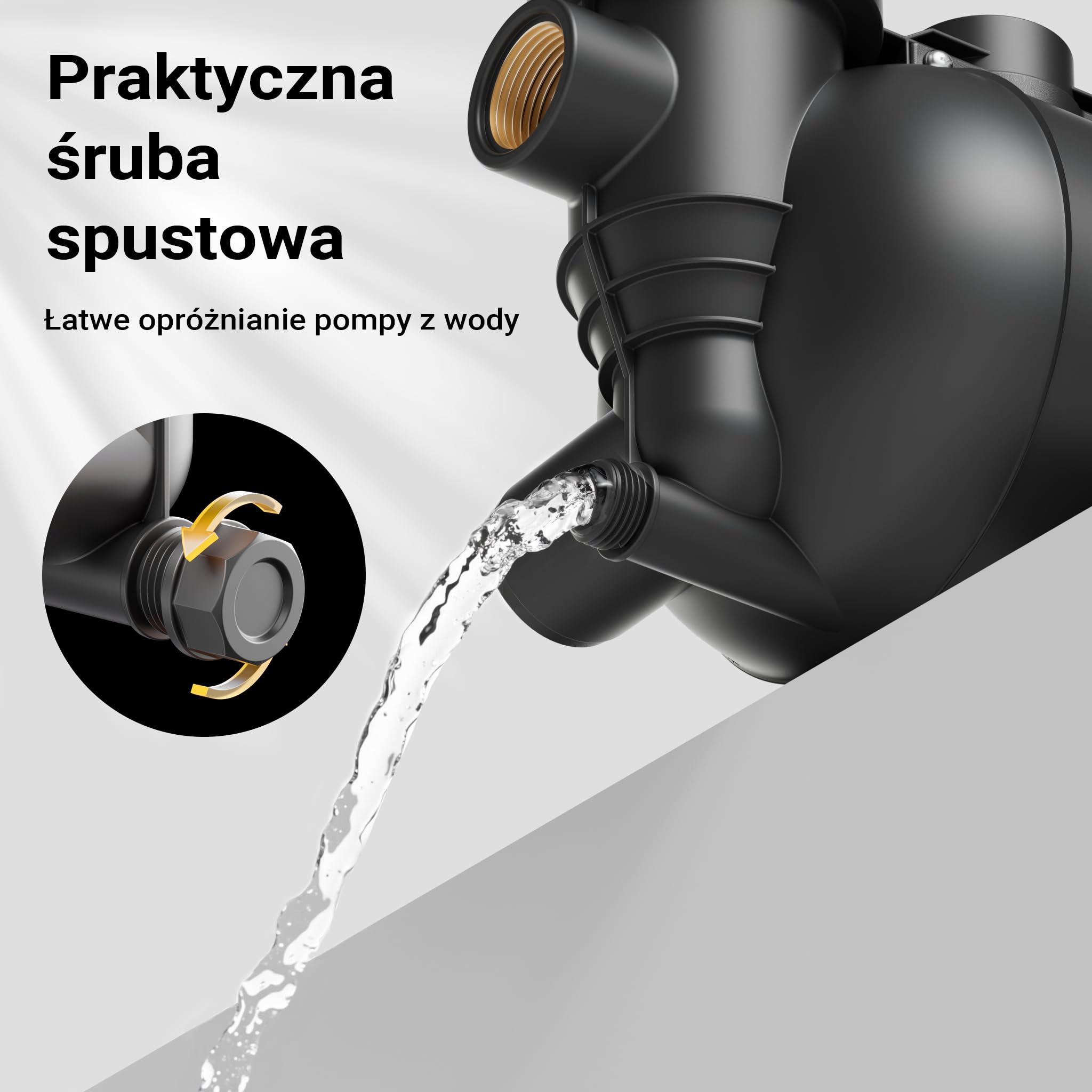 Wiltec Pompa ogrodowa 1200 W z filtrem wstępnym i obudową z tworzywa sztucznego, 3800 l/h, do nawadniania ogrodu i opróżniania basenu