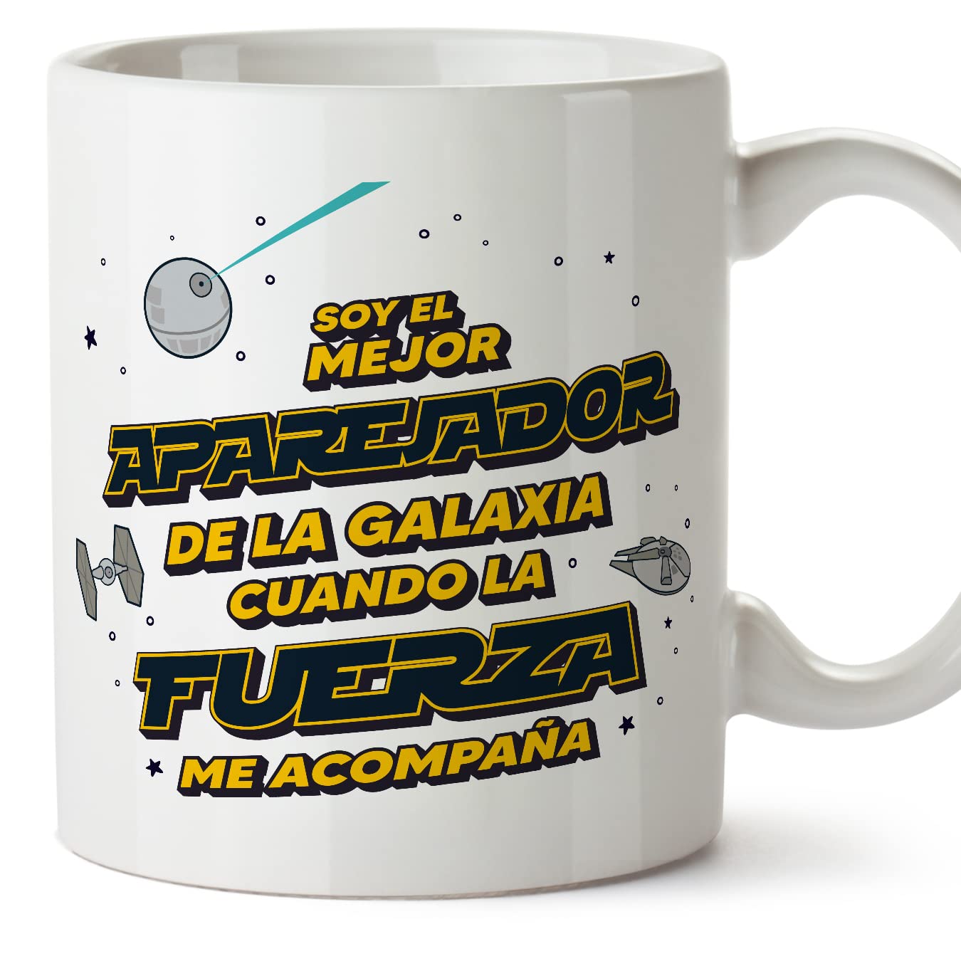MUGFFINS Tazas para JEFE hombre - En Español - Mejor de la Galaxia Cuando Fuerza me Acompaña - 11 oz / 330 ml - Regalo original y divertido — view 275