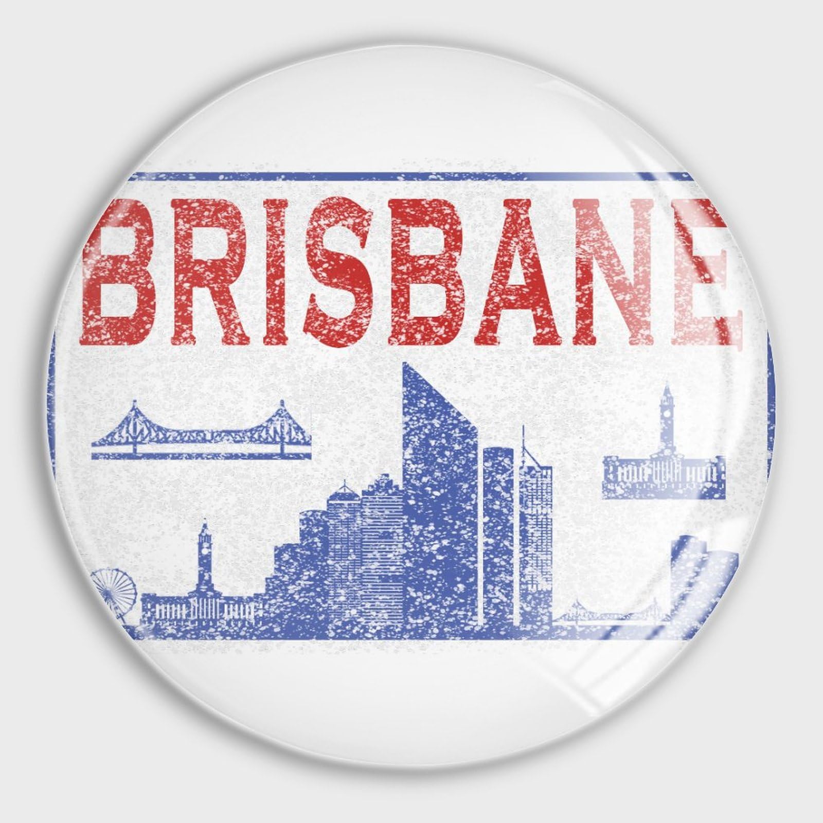 Aimants de réfrigérateur en verre premium décoratif motif Brisbane