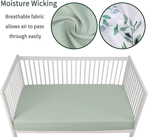 Miniatura 3 de GUNTAIL Sábanas de cuna de bebé para niños y niñas, paquete de 2 sábanas ajustables para cuna estándar y colchón de niño pequeño, sábana de
