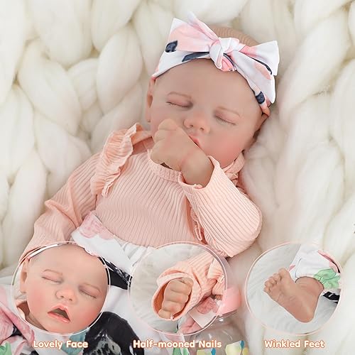 Miniatura 3 de Muñecas realistas de bebé Reborn de 18 pulgadas, de vinilo de cuerpo completo, muñeca realista recién nacida, muñeca de niña real como realistas,