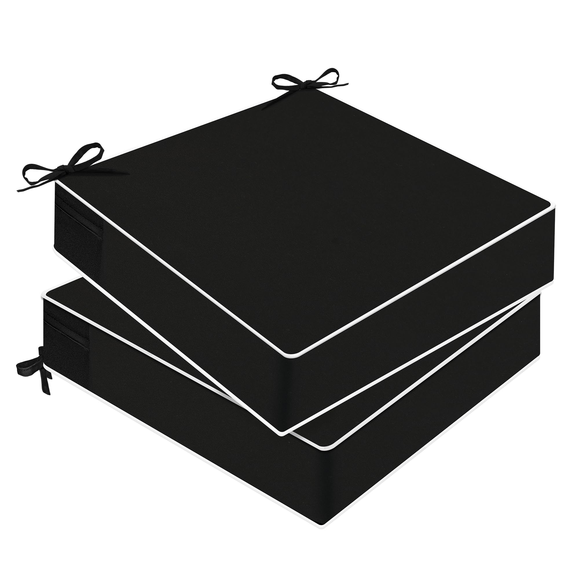 DPYL DMP 2 Pack Outdoor Chair Cushion 20" X 20" X 4", Waterproof Outdoor Seat Cushions with Non-Skid Ties, Patio Chair Cushions Garden Lawn Patio