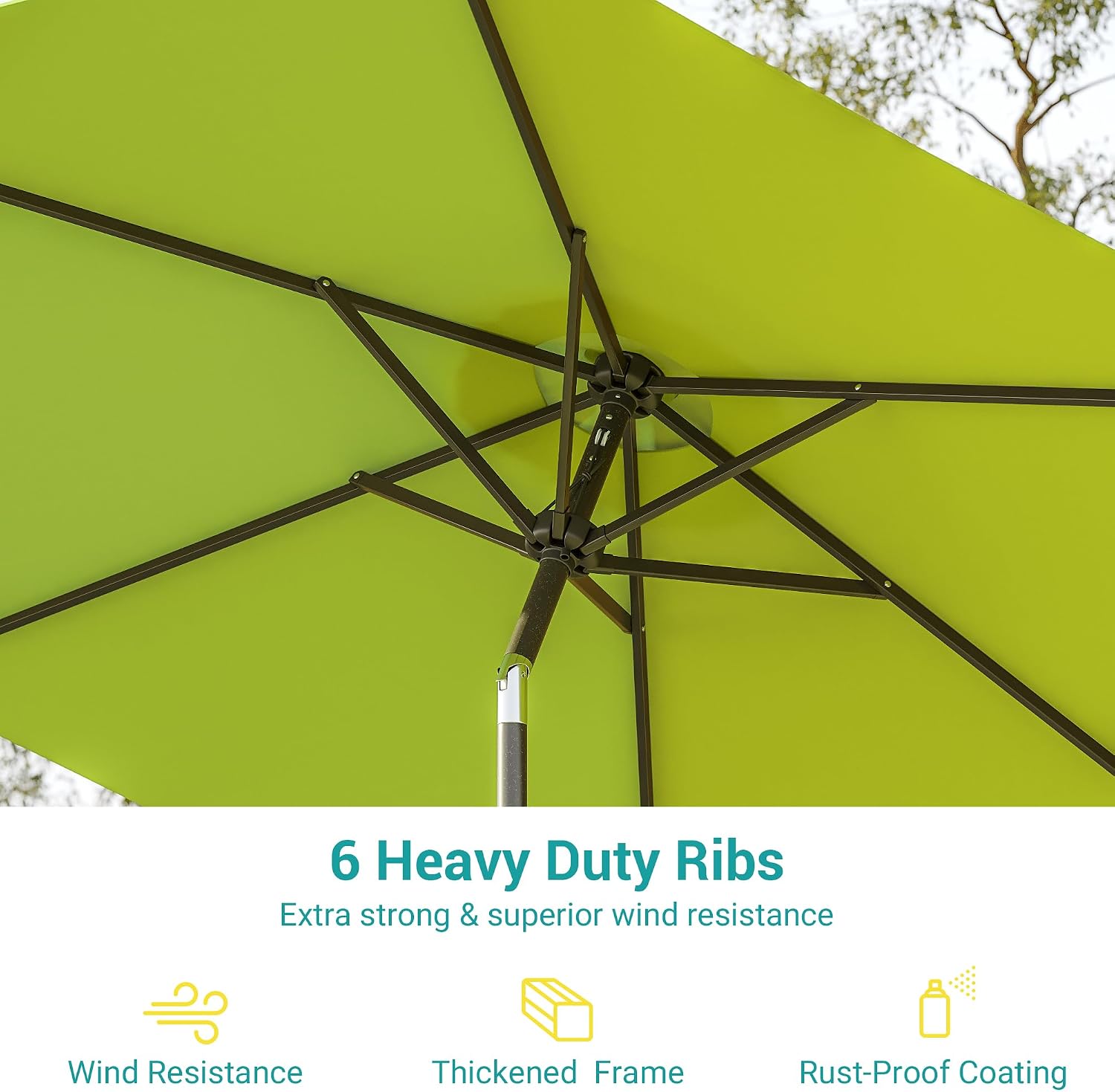 7.5ft Outdoor Umbrella Patio Umbrella,2-Year-Non-Fading,Table Market Patio Umbrella with Push Button Tilt and Crank,for Pool, Deck, Garden,Backyard