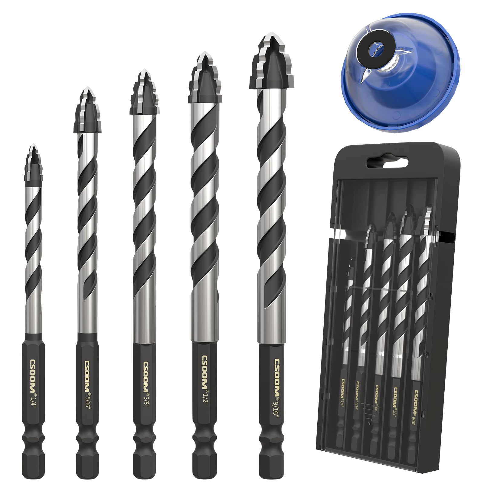 CSOOM Masonry Drill Bit Set - 10 Pieces -12 CSOOM Masonry Drill Bit Set - 10 Pieces -12