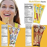 Vista 3 de Paquete variado de barras de cereales, caja de aperitivos de comida para el desayuno, 30 barras de granola envueltas individualmente, amuletos