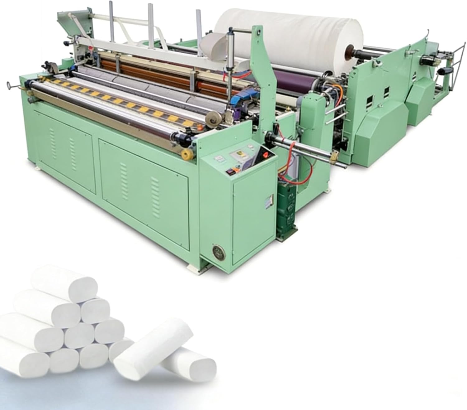 2 Ton Per Day Toilet Paper Making Machine, Automatic Tissue Paper Production Line with Multi Size Roll Compatibility, Rewinding Embossing and Perforating System for Commercial Use Customizable Design