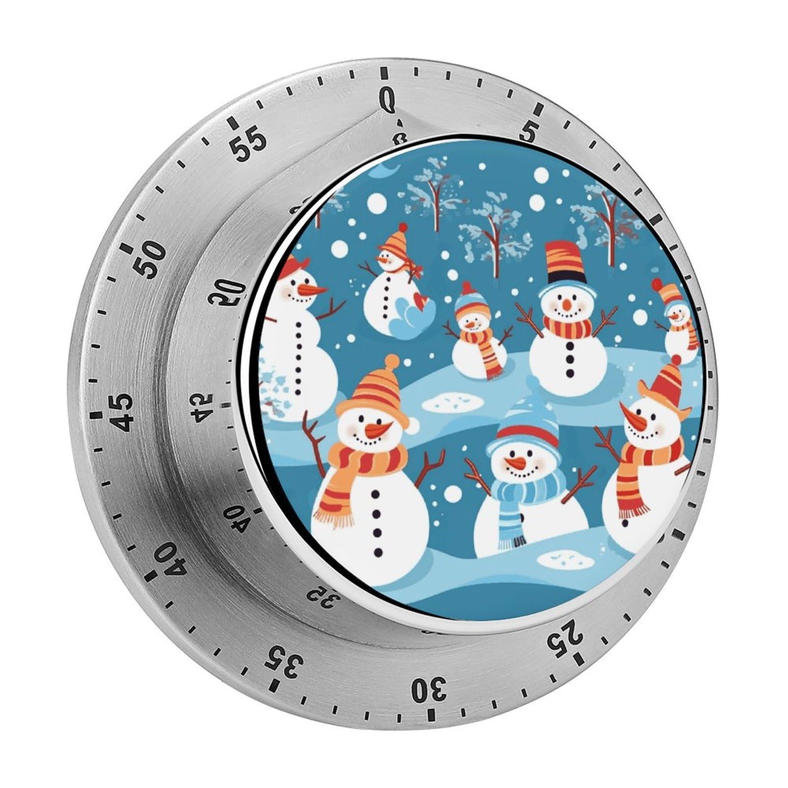 Adfgyerh Style Snowman Timer For Cooking, Kitchen Timer Magnetic No Batteries Required, Mechanical Timer With Loud Alarm, For Fitness Baking Exercise Oven