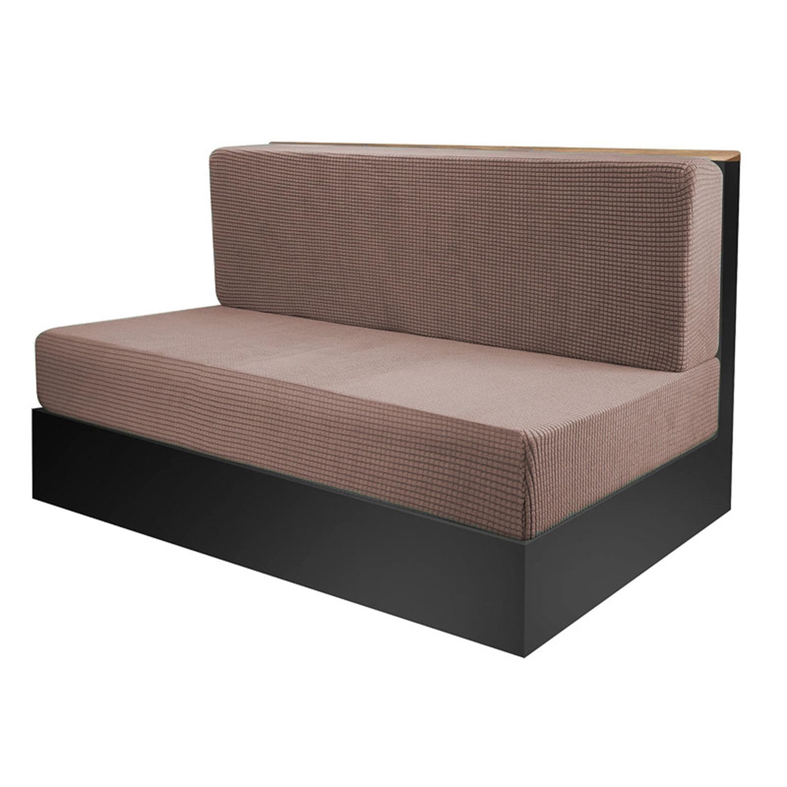 Nitoope Caravan Seat Covers Sofa Covers Stretch Jacquard, 1 Set-2 Pieces, RV Dinette Cushion Covers, Sofa Cushion Covers, Non-slip, for Camper Cushion Bench (Light Coffee)