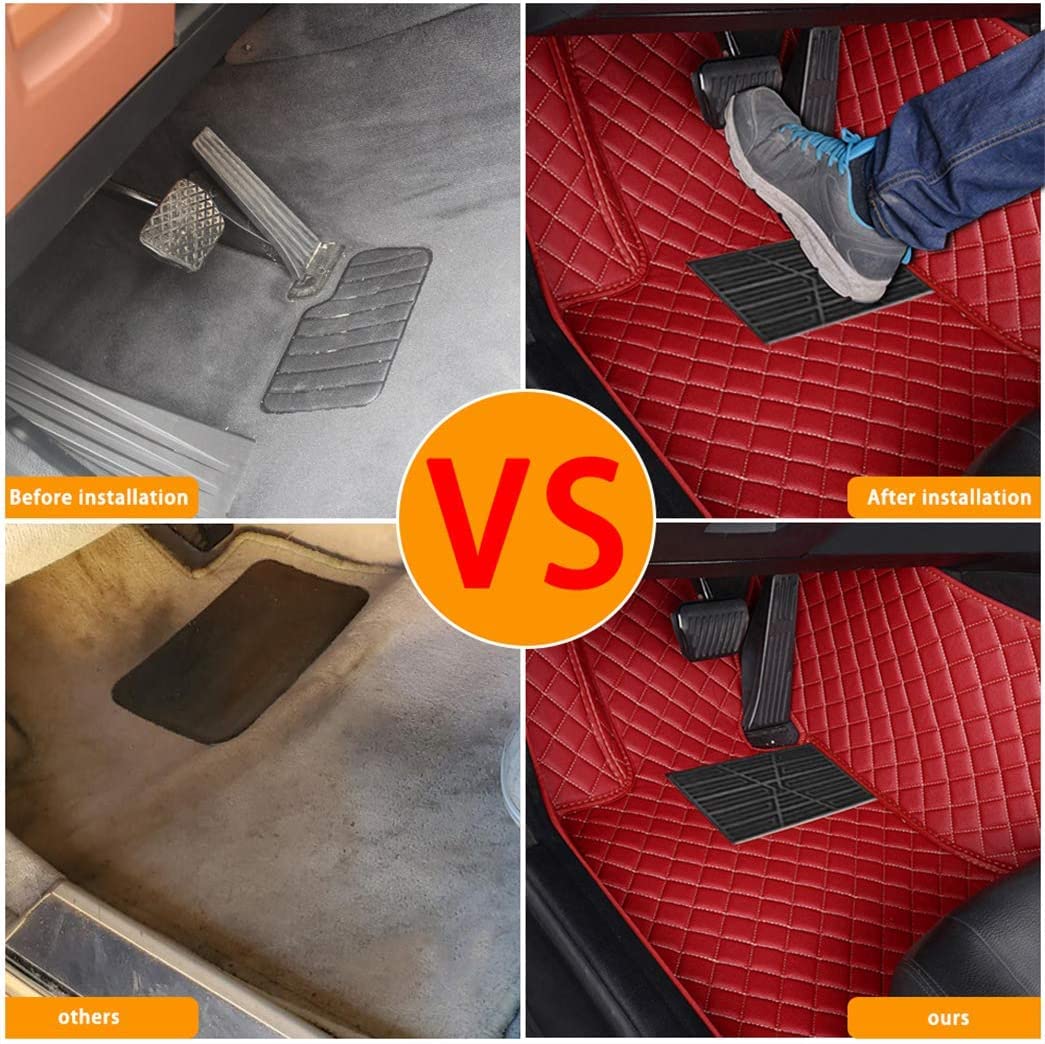 Alfombrillas universales para Coche, Ajuste Individual para la mayoría de Modelos, Piel sintética, Impermeables, Color Rojo, 1 Juego