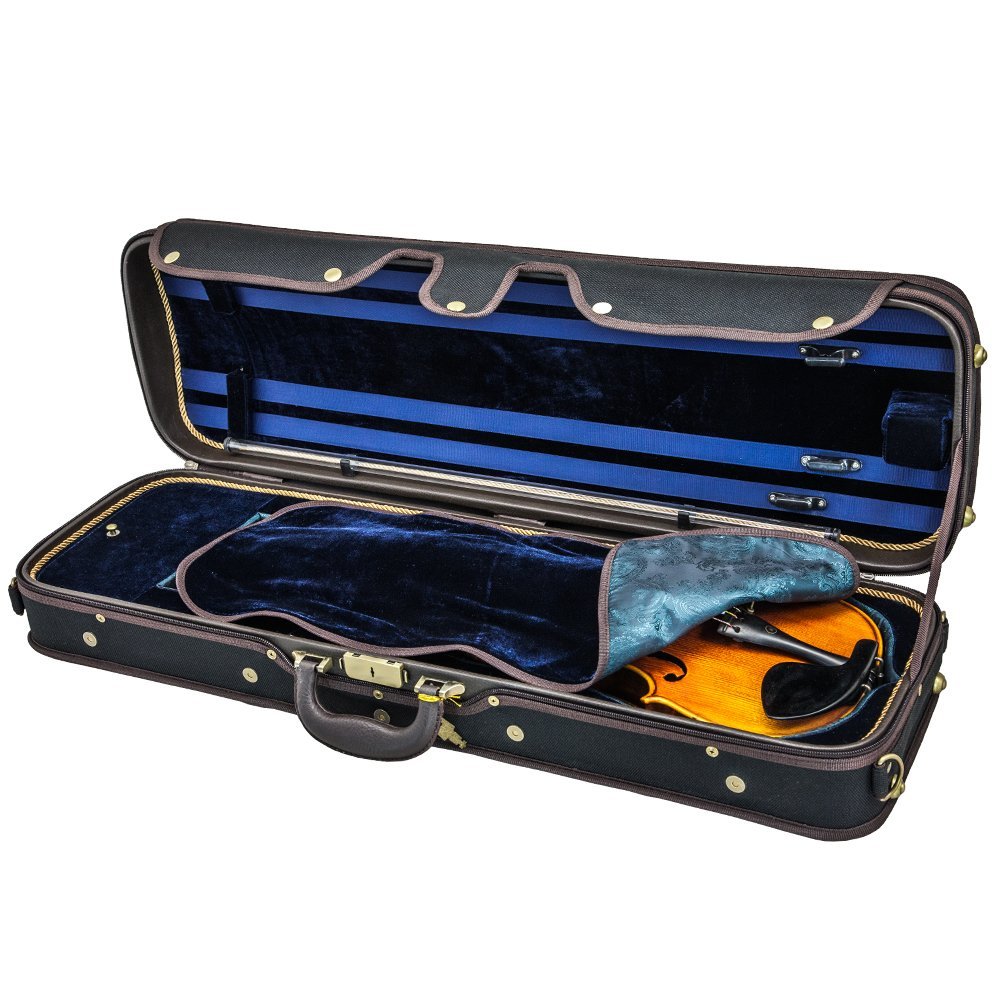 Sky Violin Oblong Case VNCW02 Solid Wood with Hygrometers Black/Blue