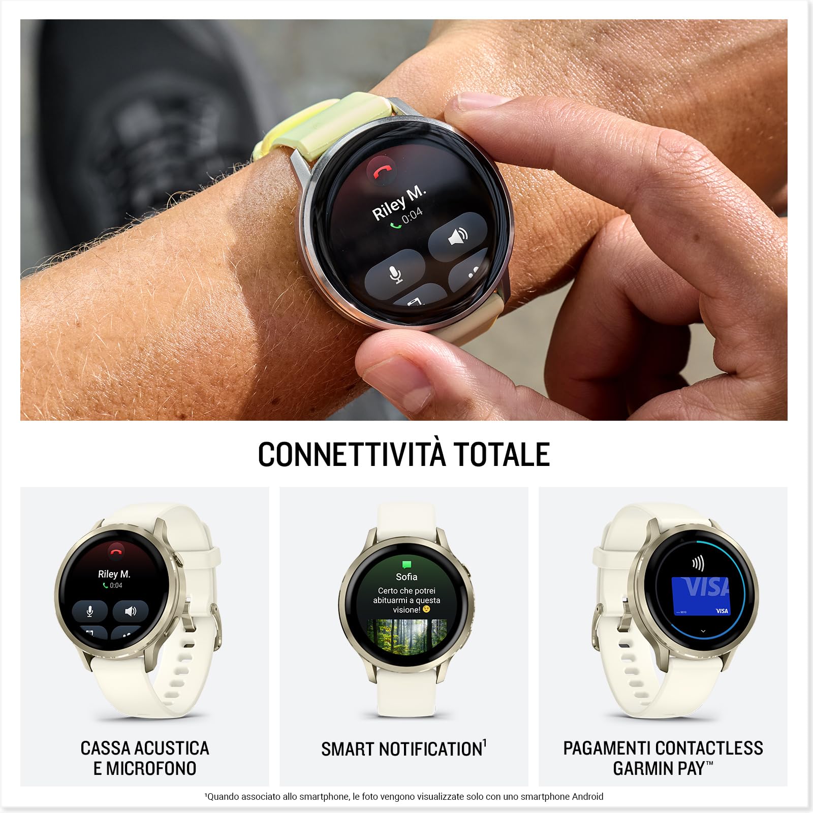 Garmin Venu 4, 41mm, Smartwatch per il fitness, Display AMOLED 1,2", Speaker e Microfono, Comandi Vocali, GPS Multi-band, Torcia, 80+ App per lo Sport, Autonomia 10 giorni (Gray & Silver) - Vista 4