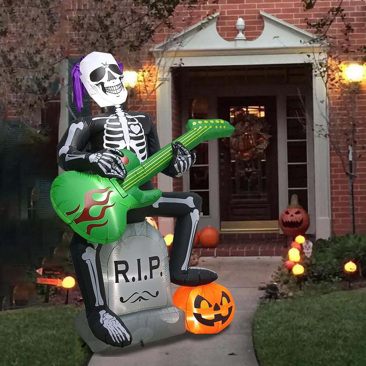 Décoration Halloween gonflable de 2,1 m Rock Jack pour jardin
