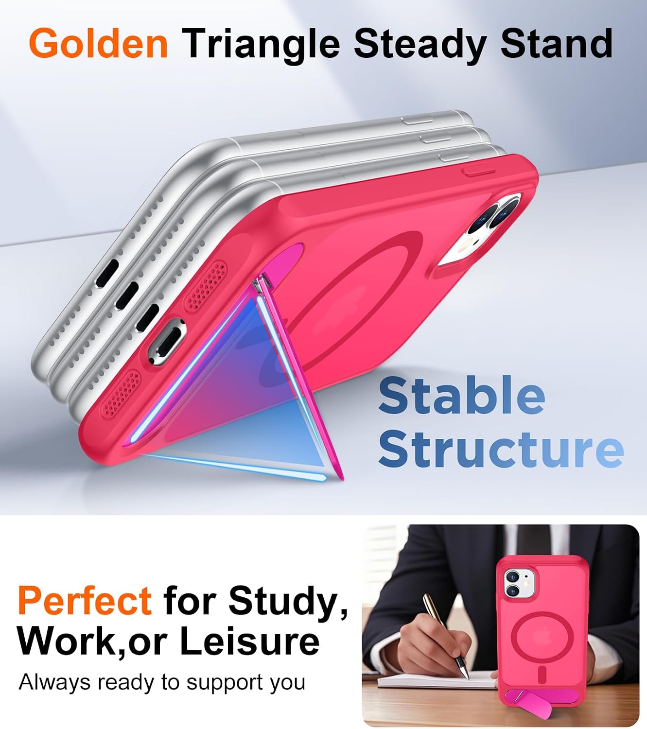 Magnetic Compatible with iPhone 11 Phone Case, [Built-in Invisible Kickstand][Compatible with MagSafe] [Military Grade Shockproof] Slim Translucent Matte Phone Case for iPhone 11 6.1" thumbnail