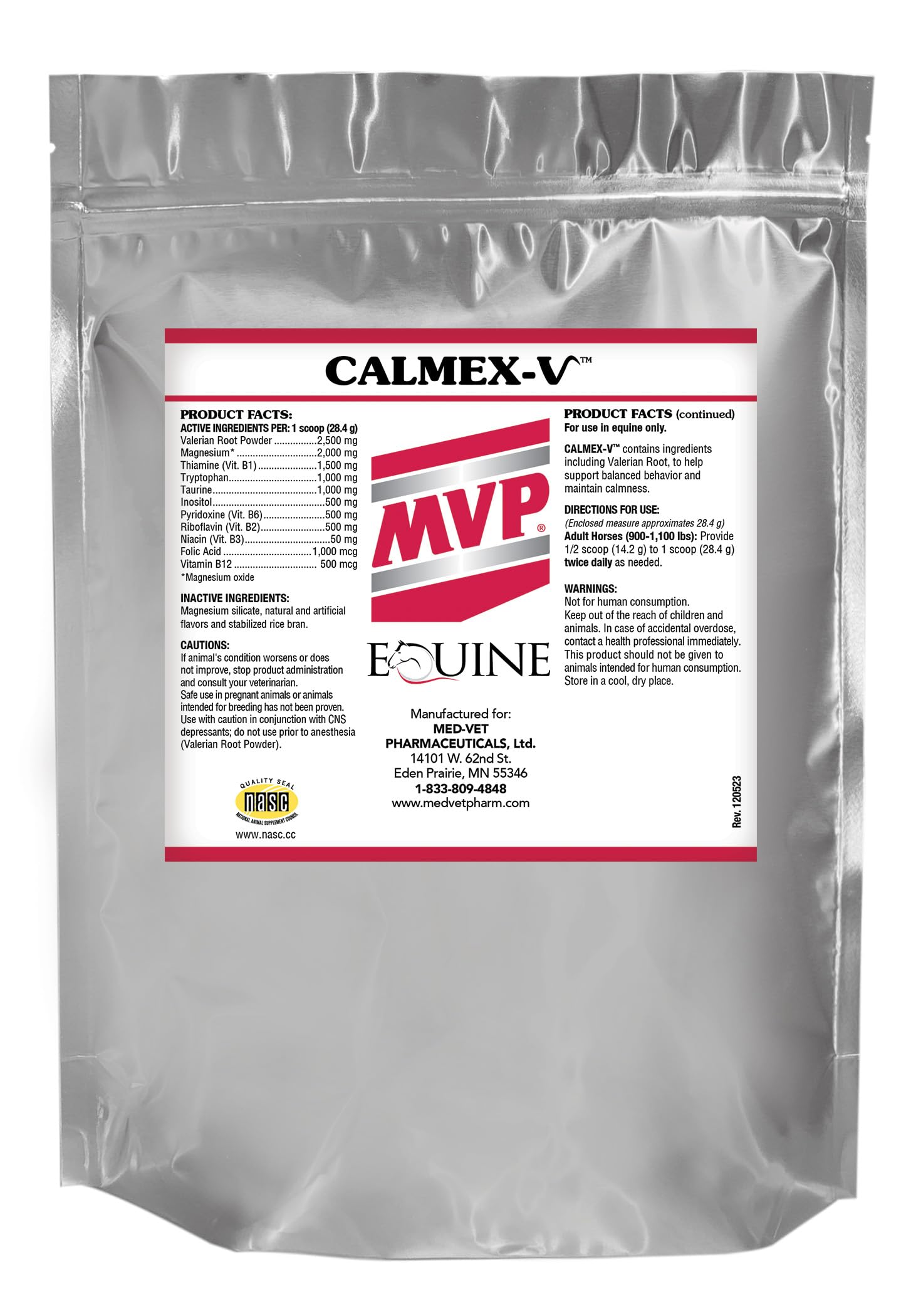 Calmex-V (2 lb) Calming Support for Horses.