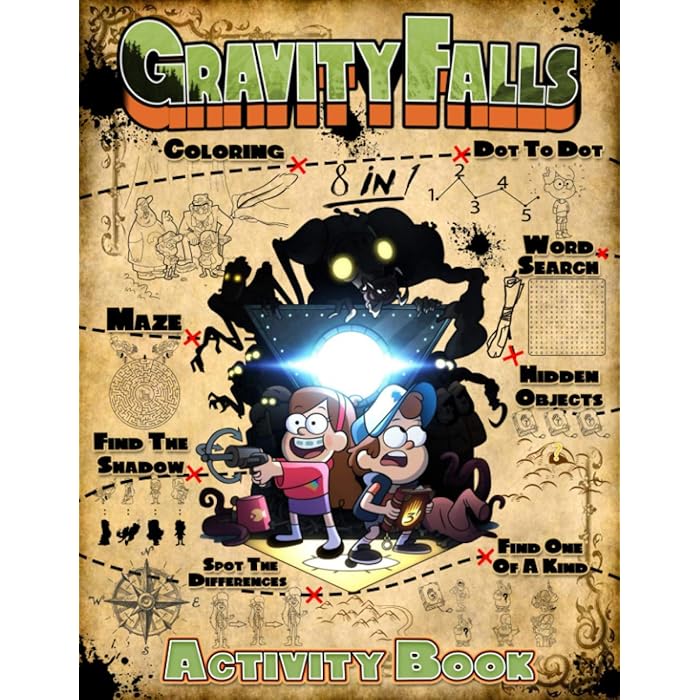 Buy Gravity Falls Activity Book Great Gift Coloring, Dot To Dot, Find