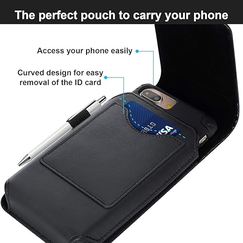 Miniatura 4 de BECPLT Funda negra para iPhone 15 Pro Max 15 Plus 14 Pro Max 13 Pro Max 12 Pro Max Funda negra para cinturón de teléfono móvil Funda con clip para