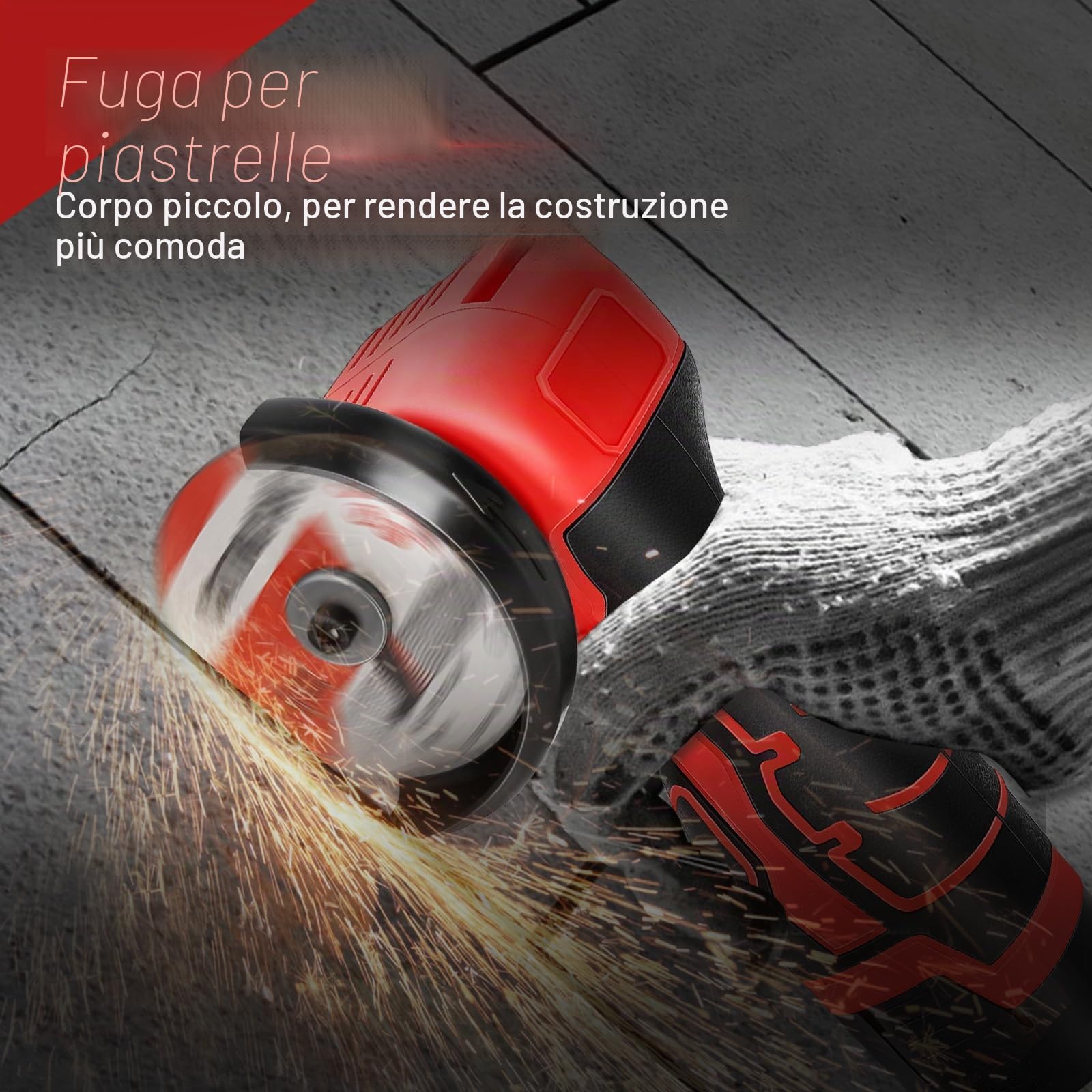 Smerigliatrice a Batteria 76MM, 28000 RPM Smerigliatrice Angolare, Mini Smerigliatrice a Batteria con 2 Batterie 16.8V 2000mAh e 4 Dischi da Taglio per Tagliare, Lucidare e Levigare