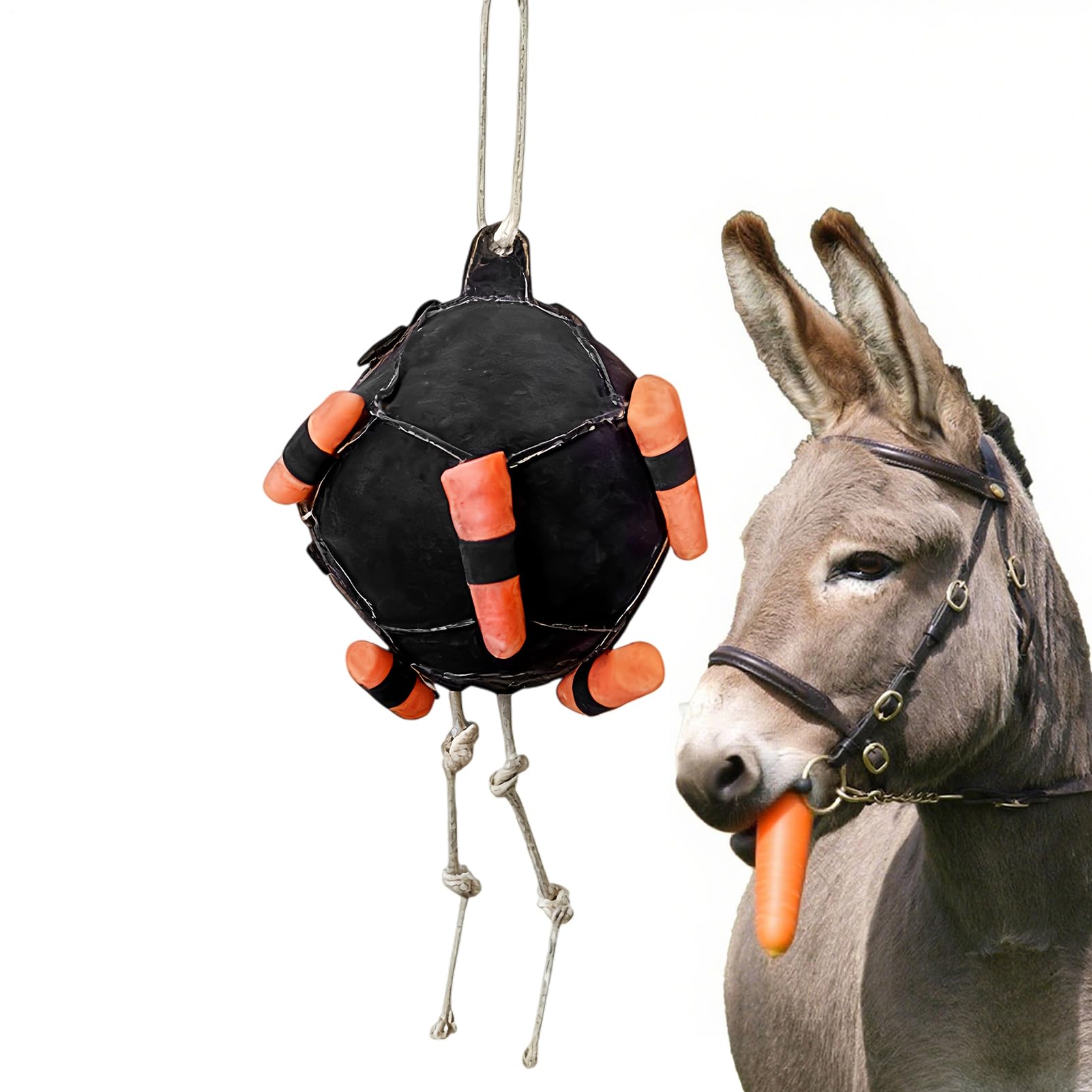 Horse Enrichment Toys, Interactive Carrot Dispenser Feeder, Hay Ball For Horses, Boredom Stall Toys For Horses For Goat Cow Sheep Livestock Cattle Barn Farm Fence Stables Paddocks Indoor Outdoor