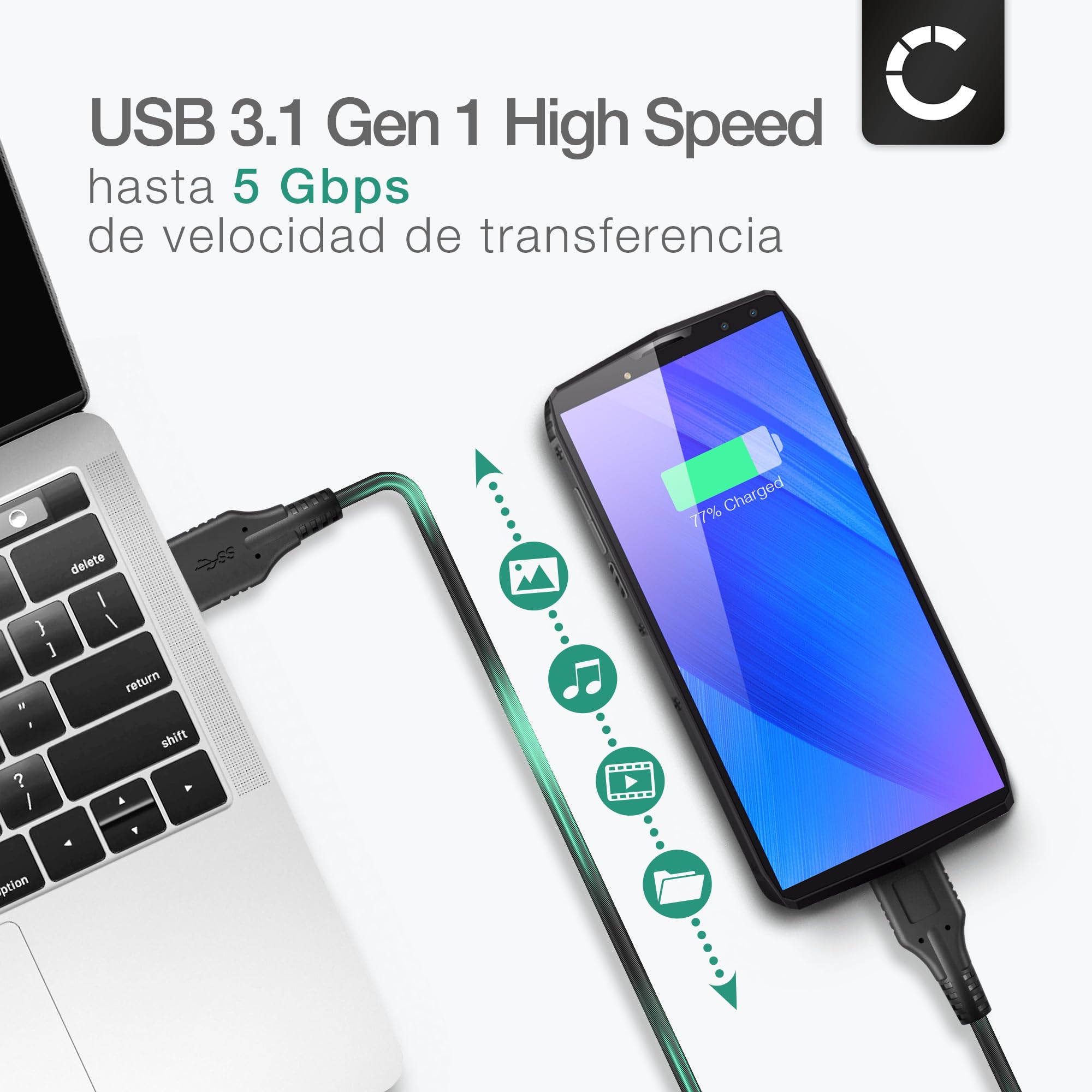 CELLONIC Câble USB De Données Data 1m Compatible Avec DOOGEE