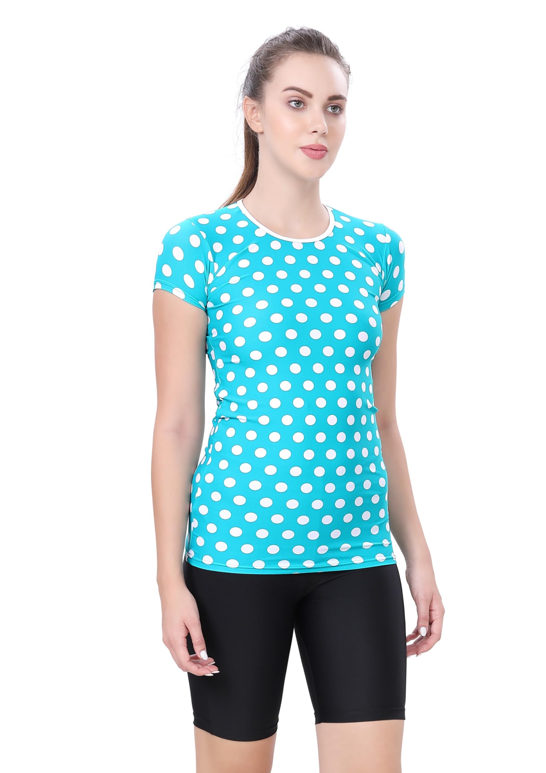 Women's All-Over Print Half Sleeve UPF 50+ Sun Protection Swim Tee - Active Cover-Up-image-35