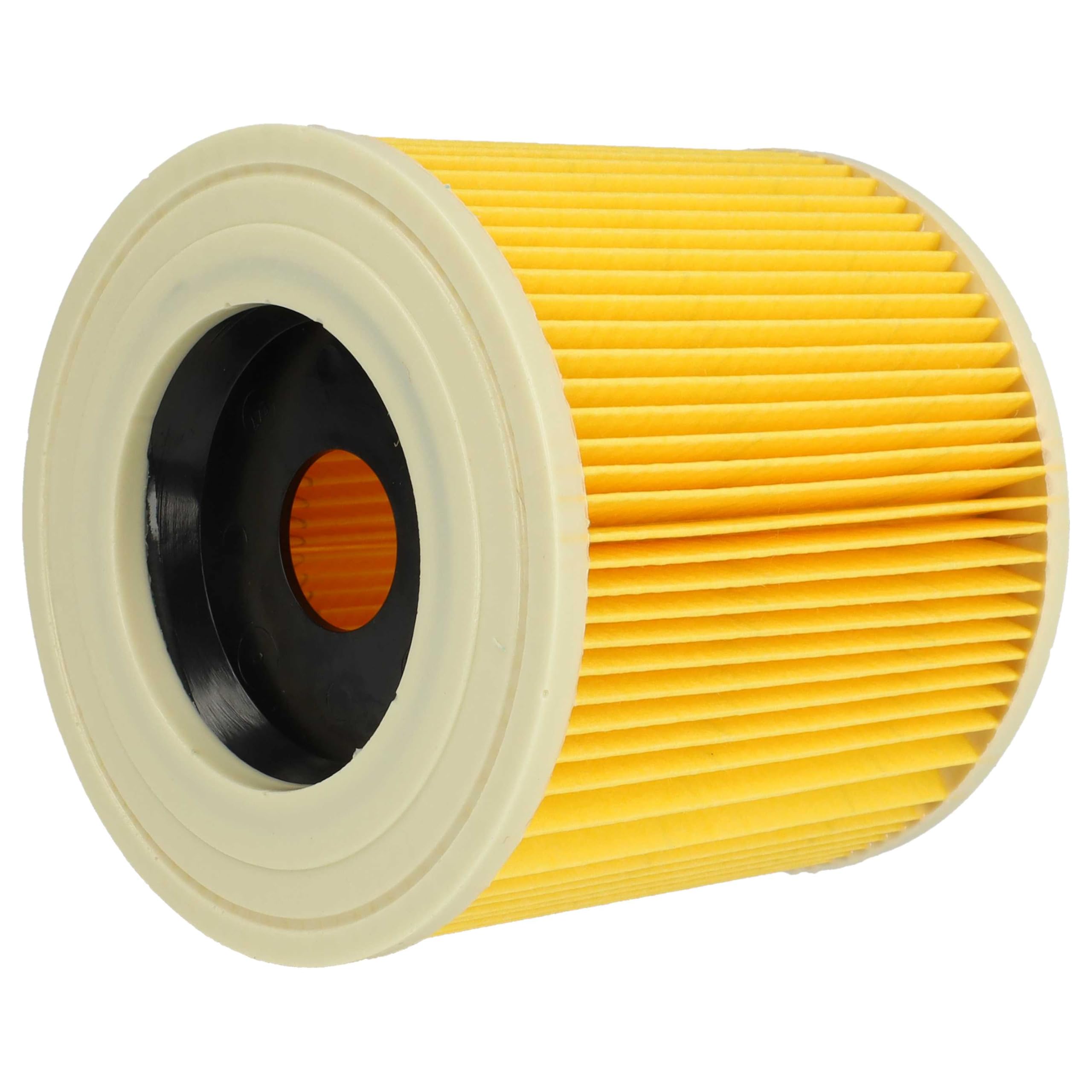 vhbw 8x filtro a pieghe piatte compatibile con Kärcher A 2054 Me, A 2024 pt, A 2064 PT, A 2101, A 2105, A 2074 PT aspirapolvere - giallo, lavabile