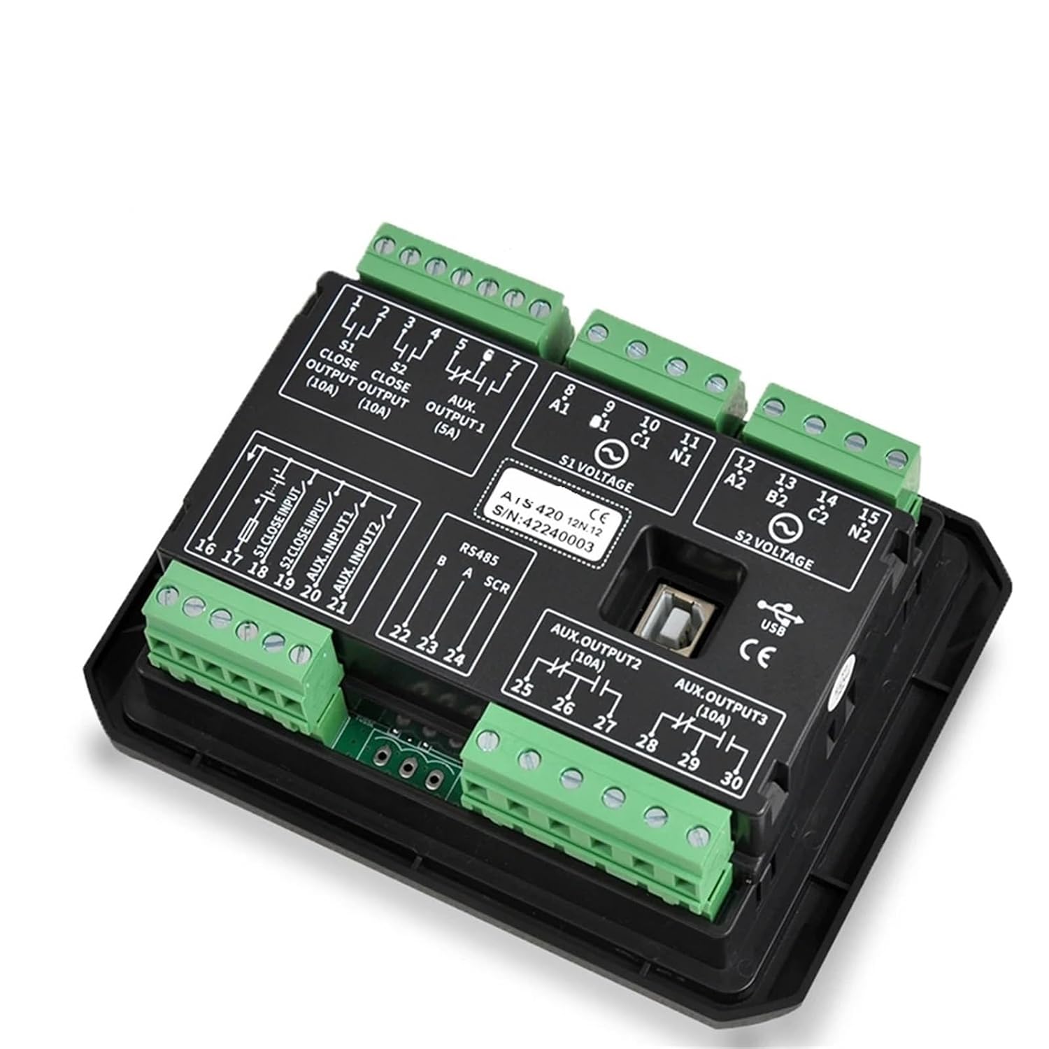 ATS420 Dual Power Automatic Mains Generation Switching Controller ATS Conversion Control Module 1Pcs