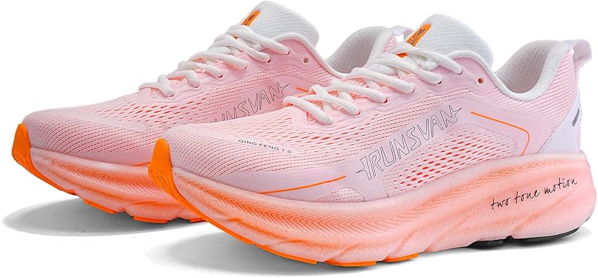 Mens Road Sneakers Cushioned Marathon Running Shoes Carbon Plate Anti Torsion with Arch Support Lightweight Breathable