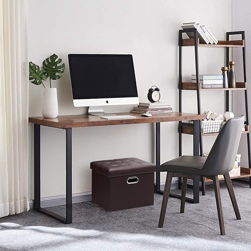 Miniatura 5 de Bsketa Otomana de almacenamiento, taburete plegable con asiento acolchado de espuma más gruesa, banco otomano de almacenamiento de cuero, reposapiés