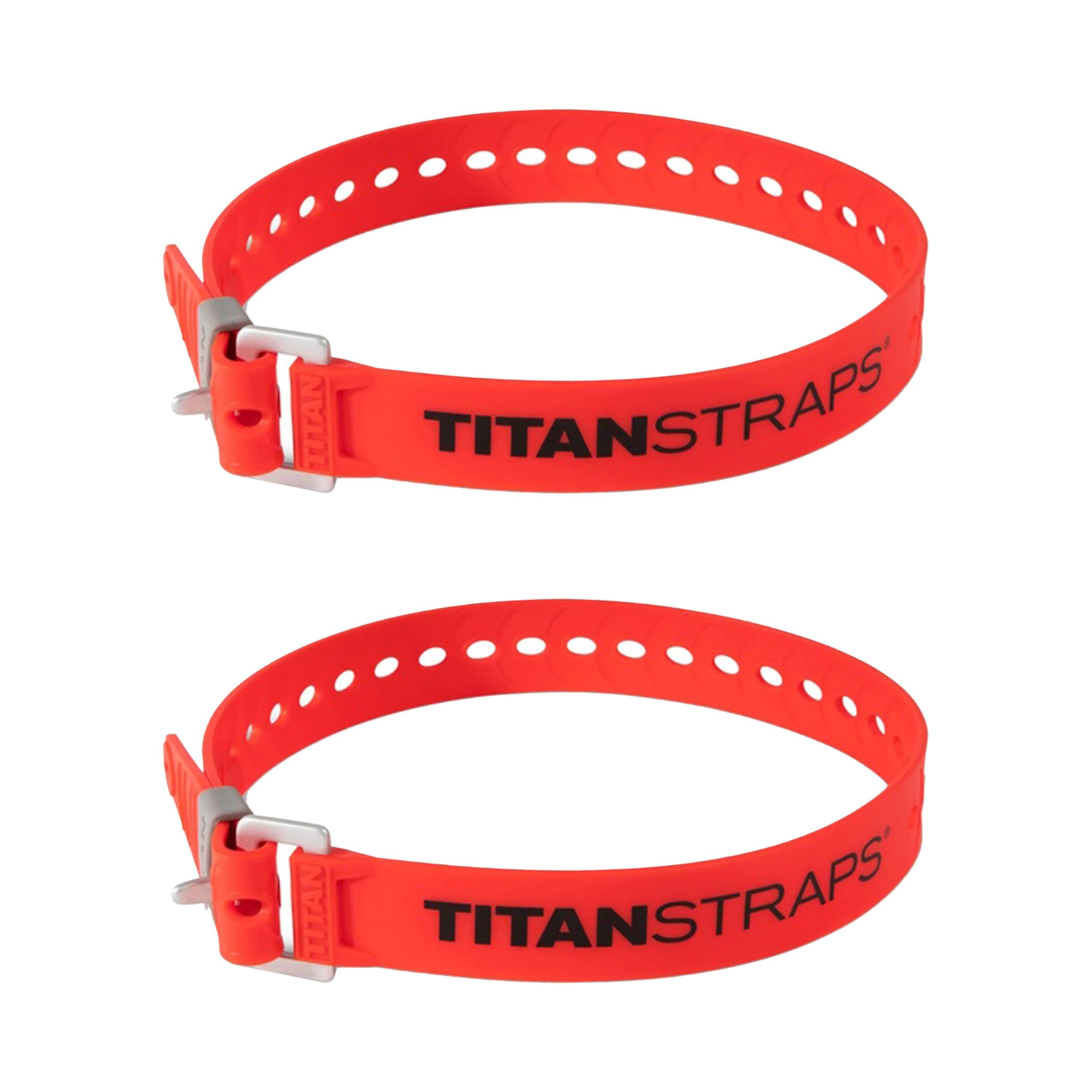 Titan Industrial Straps Strong & Simple Tie-Downs for Construction (Welders, DIY Home) & 1st Responders 3 Year Warranty, Batch Tested 70 lb. Working Load, Red, 2-Pack