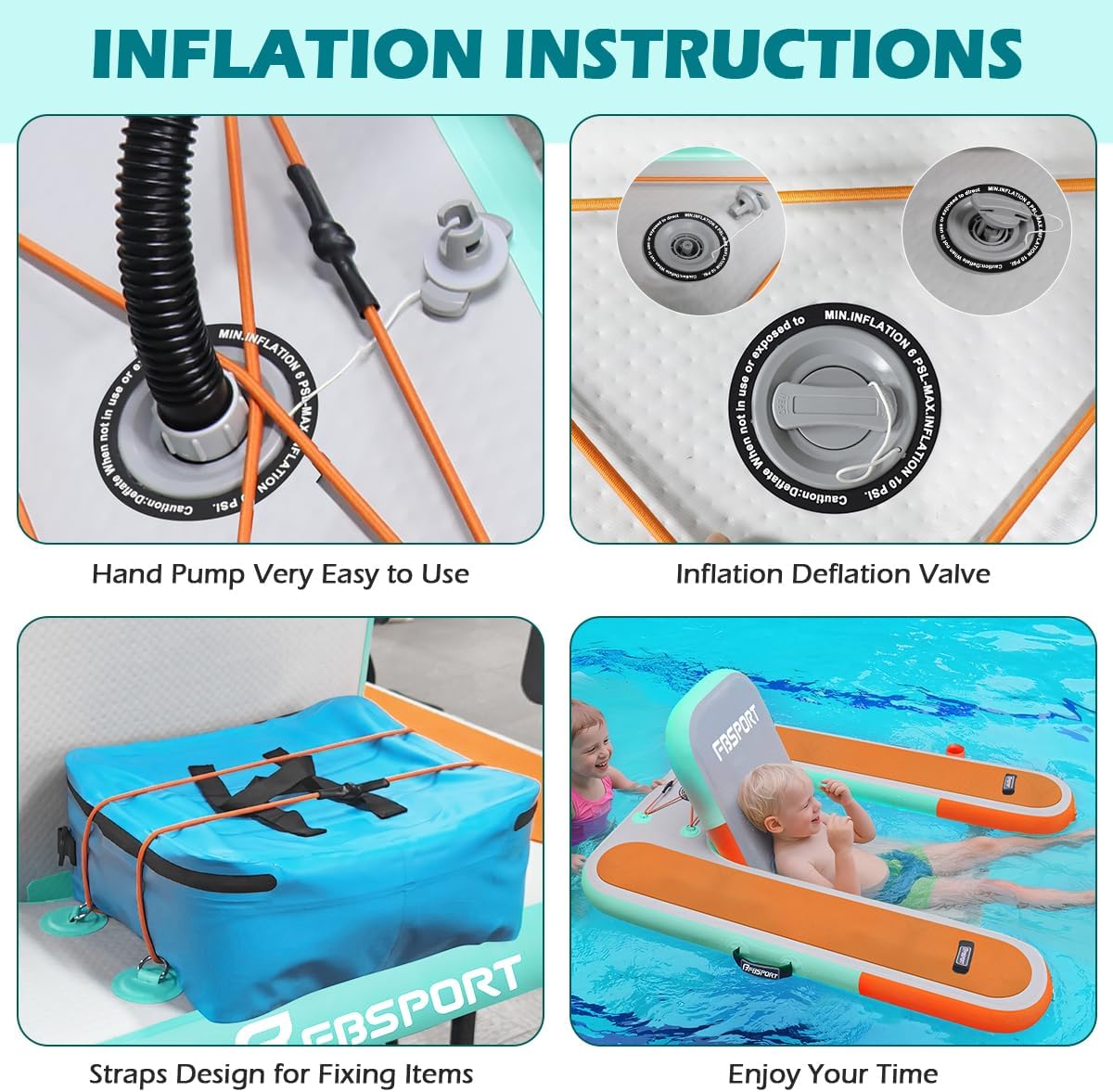 FBSPORT Inflatable Pool Float Lounger for Adults, Water Floating Chair Pool Float Raft with Cup Holder and Backrest for Swimming Pool, Lake, Party and Beach