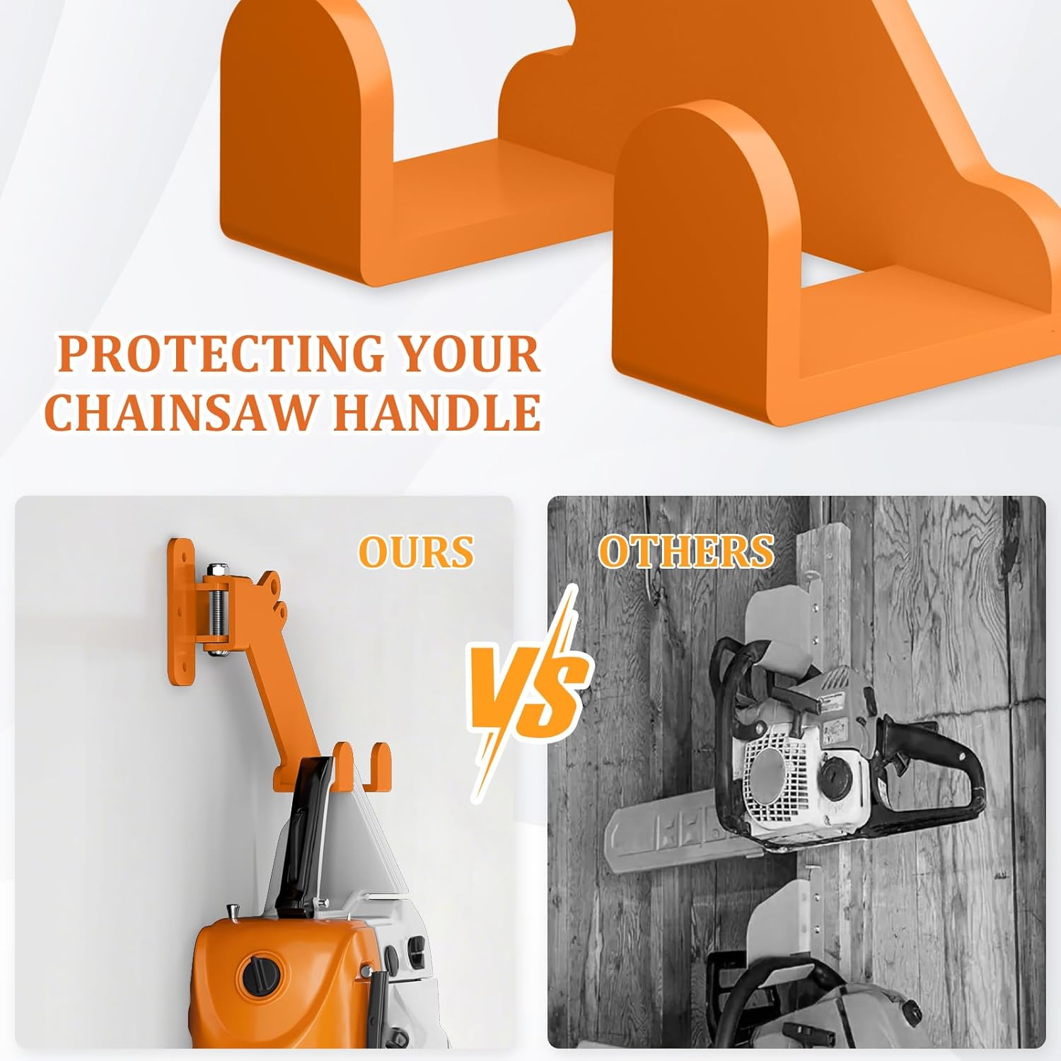 2-in-1 Heavy-Duty Garage Storage Combo: Backpack Blower & Sprayer Hanger + Adjustable Chainsaw Wall Mount – Organize Lawn Tools, Save Space