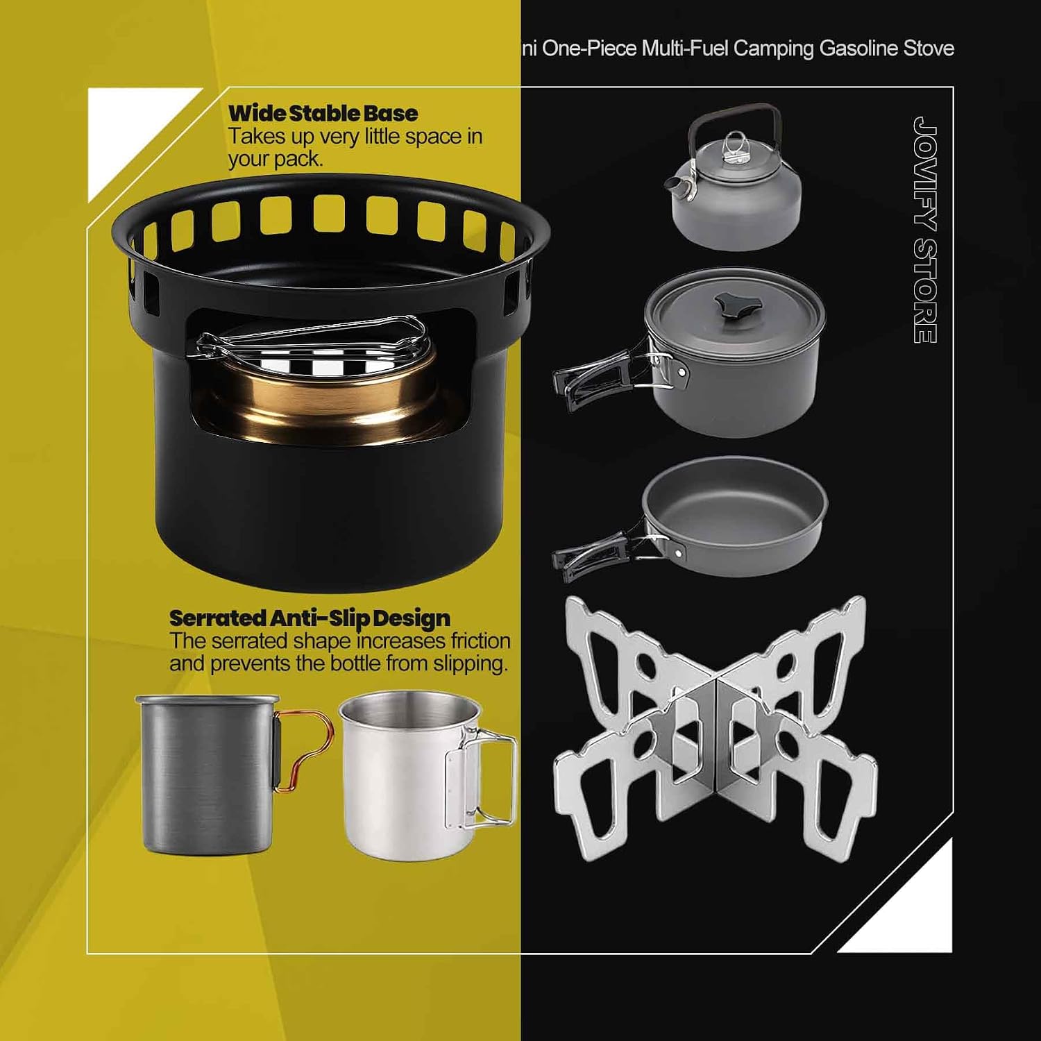 Alcohol Stove Camping With Stainless Steel Cross Stand, Portable Mini Lightweight Alcohols Backpacking Burner For Outdoor Camp Emergency Hiking Picnic image 5