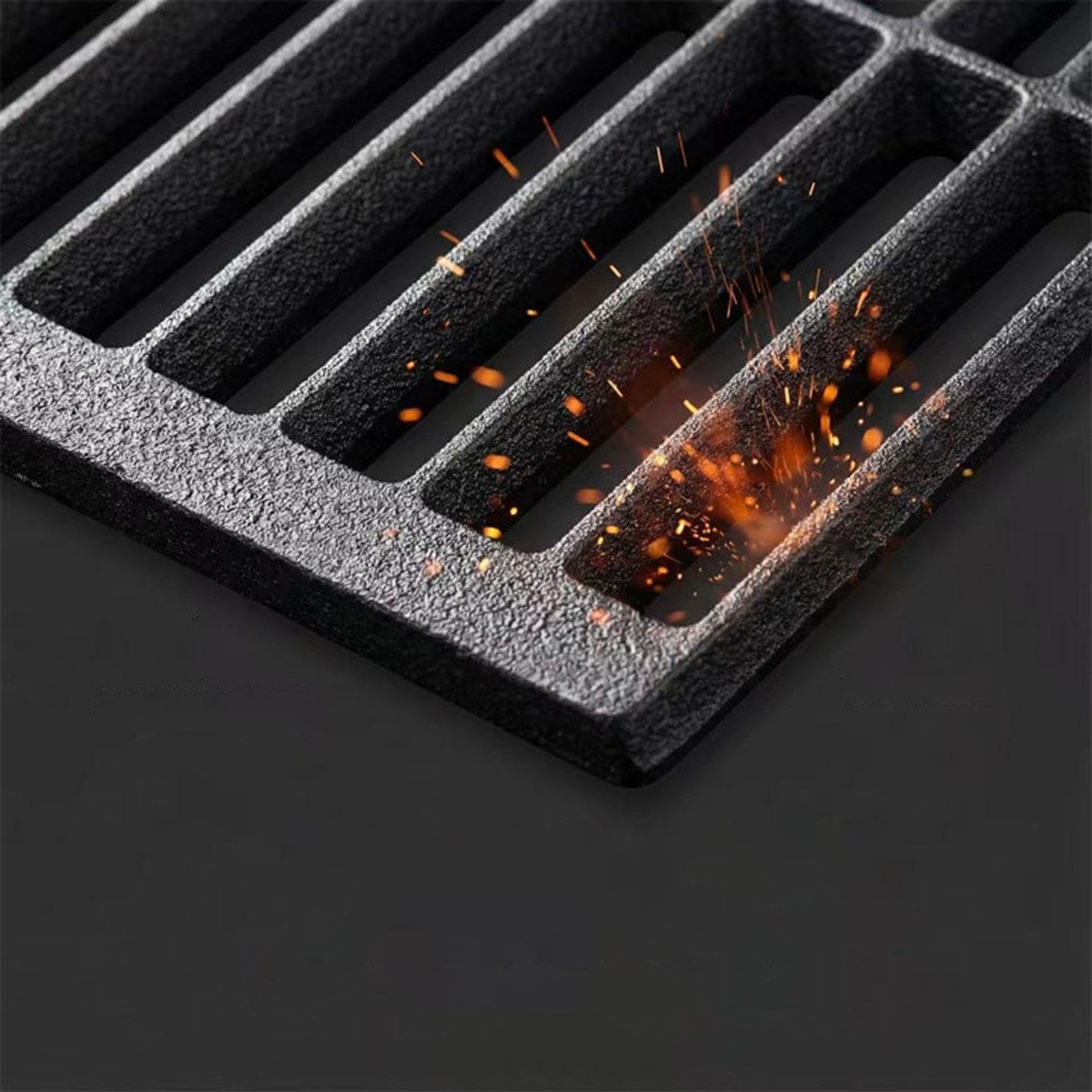 kowaku Rejilla de Hierro Fundido para Horno Parrilla de Cenizas Repuesto Resistente para Barbacoa con Superficie Antiadherente Adecuada para Camping Reunione, XL