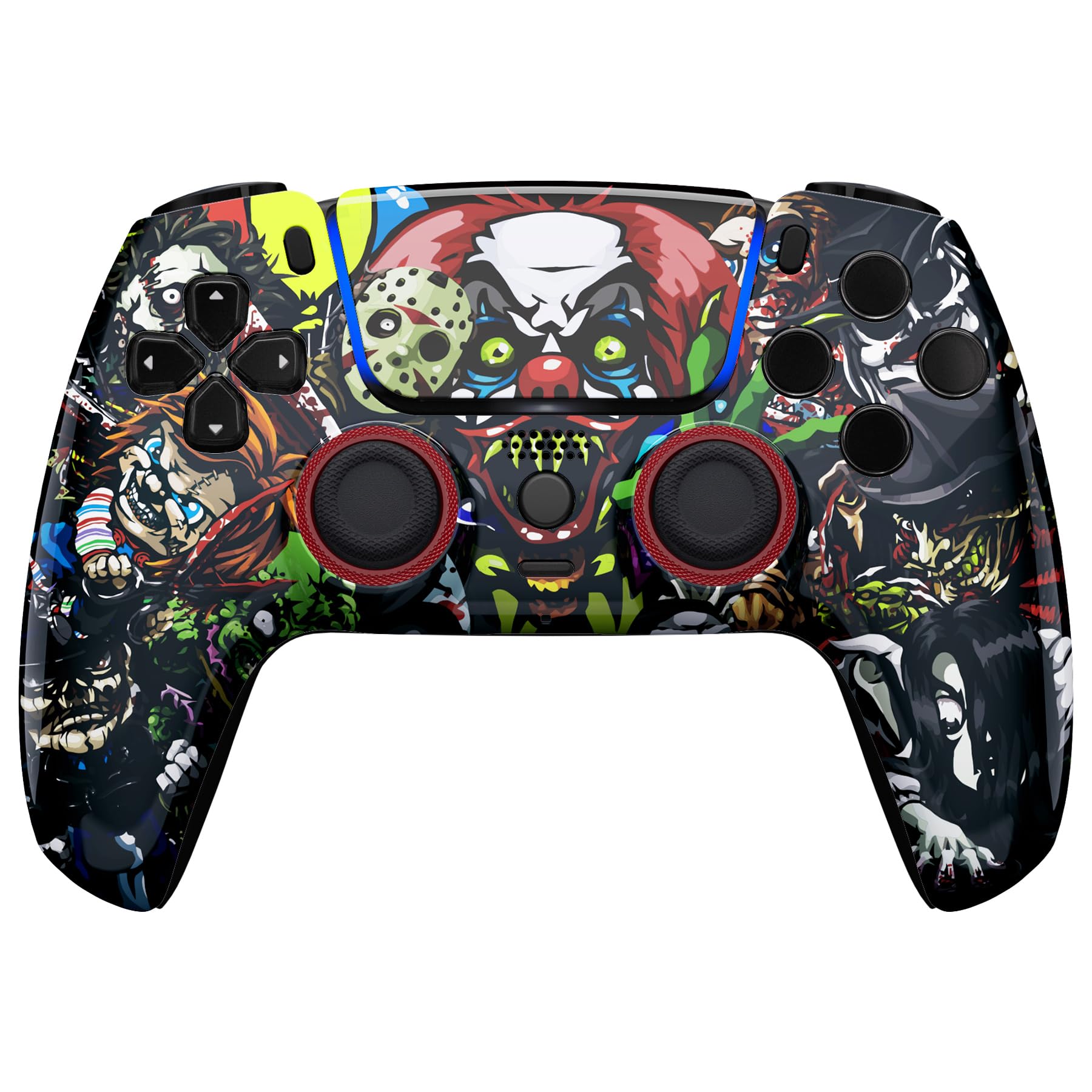 eXtremeRate Luna Cover Frontale per ps5 Controller, Scocca Shell Touchpad Anelli Accessori Ridisegnati per ps5 Joystick BDM-010 020 030 040 050 060, Party Pauroso