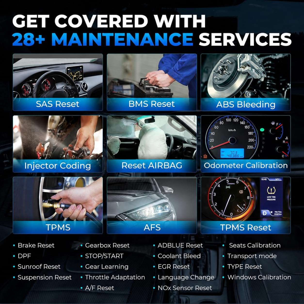 TOPDON AD900BT OBD2 Scanner Outil de Diagnostic Codage ECU 28+ Services Tous Systèmes Bidirectionnels, Lecteur de Codes pour Tous Les Véhicules avec AutoVIN FCA, 2 Ans de Mises à Jour, 18+ Langues